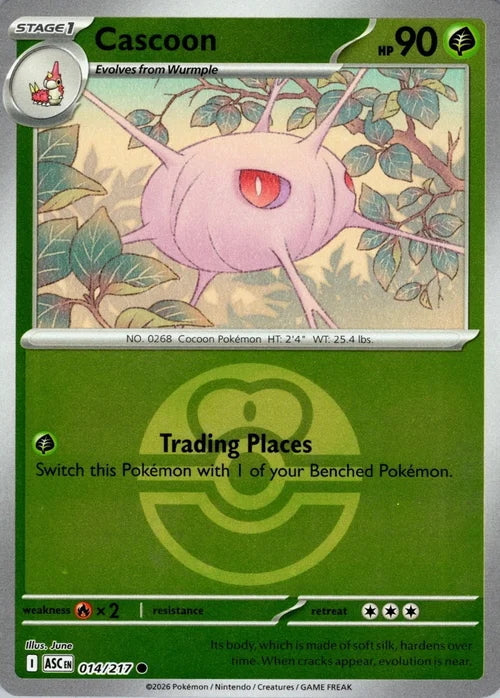 Ascended Heroes Cascoon #014/217 Pokeball Reverse Holo